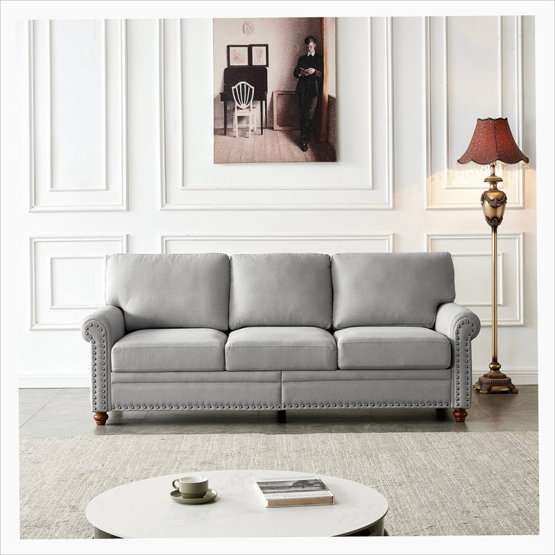 Linen Fabric Upholstery with Storage Sofa